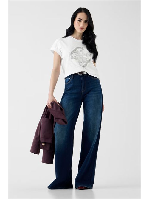 T-shirt con logo di strass GUESS | W6YI18K4331/G011